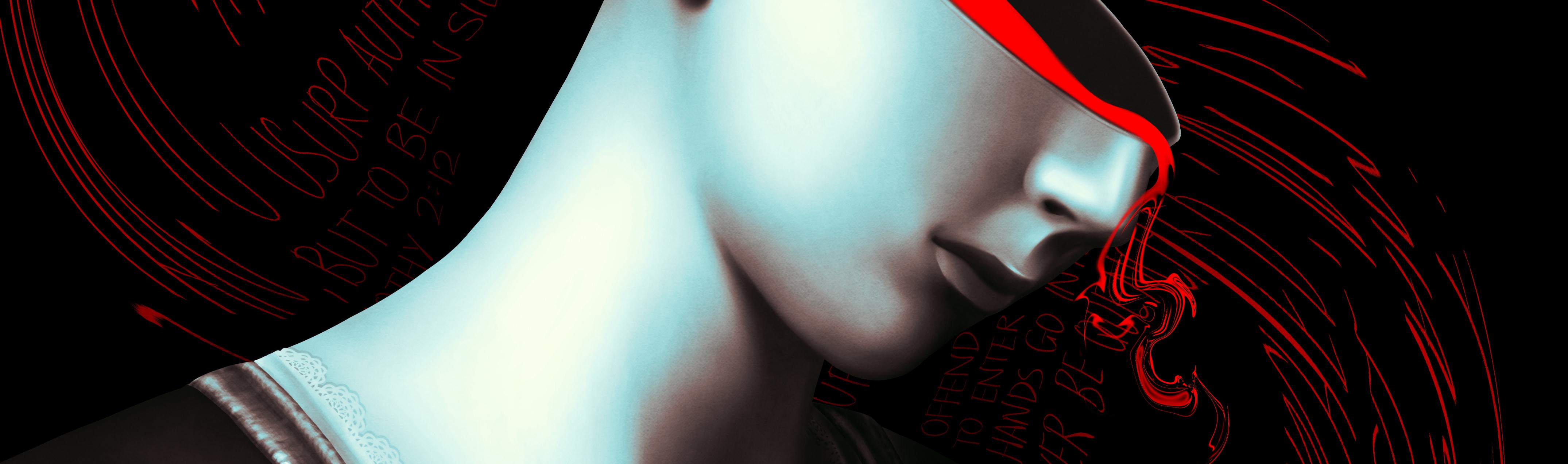 digital drawing of a person with a black background