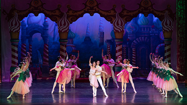 Dancers on stage to promote the Victorian State Ballet The Nutcracker