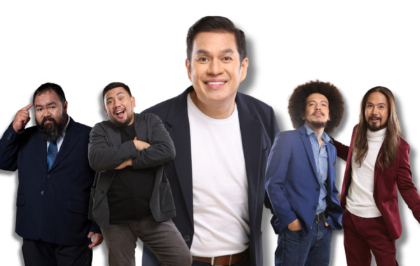 Headshots of five men wearing jackets