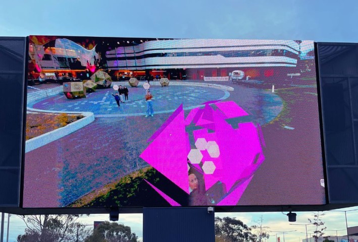 GeoMEtry on the Outdoor Screen at Bunjil Place