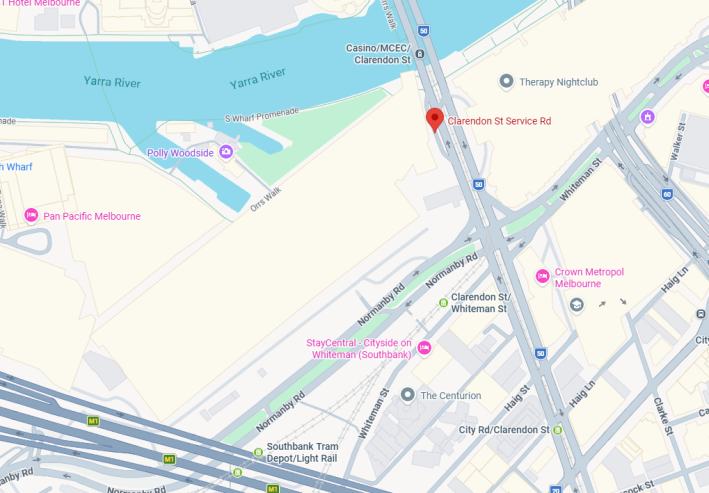 PAX Map showing bus pickup location