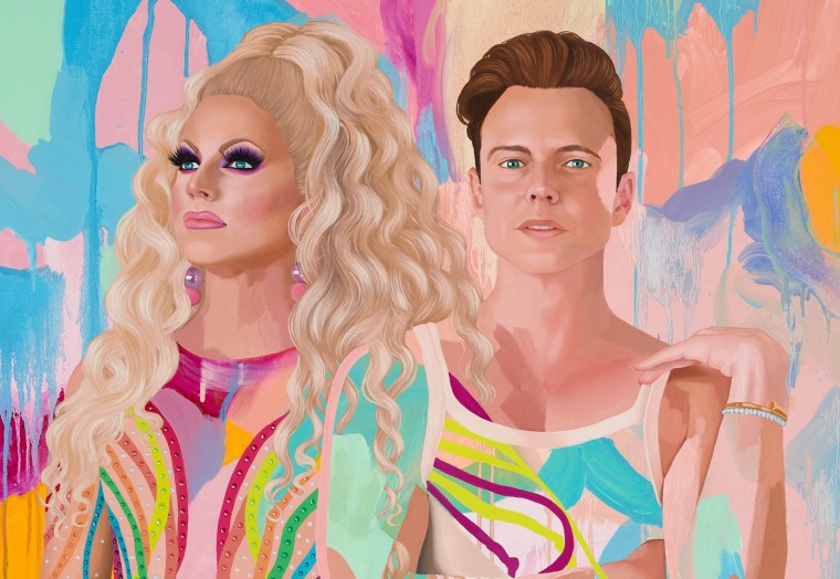 Archibald Prize 2022 finalist, Kim Leutwyler 'Courtney and Shane' (detail) © the artist