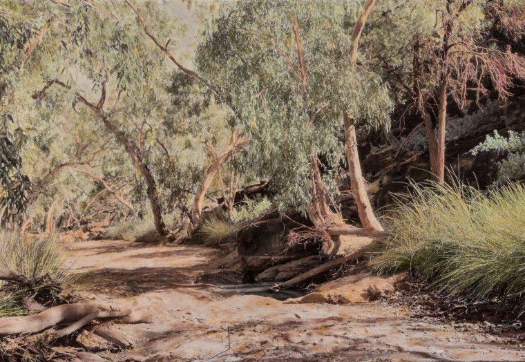 Nici Cumpston, 'Old Mutawintji Gorge I' (detail) 2022, Courtesy of the artist and Michael Reid Gallery