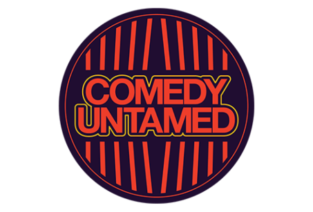 Comedy Bites - Comedy Untamed logo orange text black background