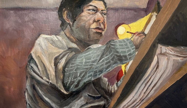 Peter (Bao) NGUYEN, Grandfather 2022, oil on paper, Young Archie Competition 16 – 18 years category © the artist