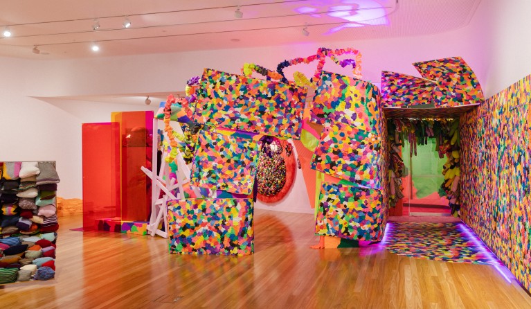 Image: Rosie Deacon, Spaghetti-Stack-Snuffle-Shuffle, installation view, 2022. Photo: Bri Hammond