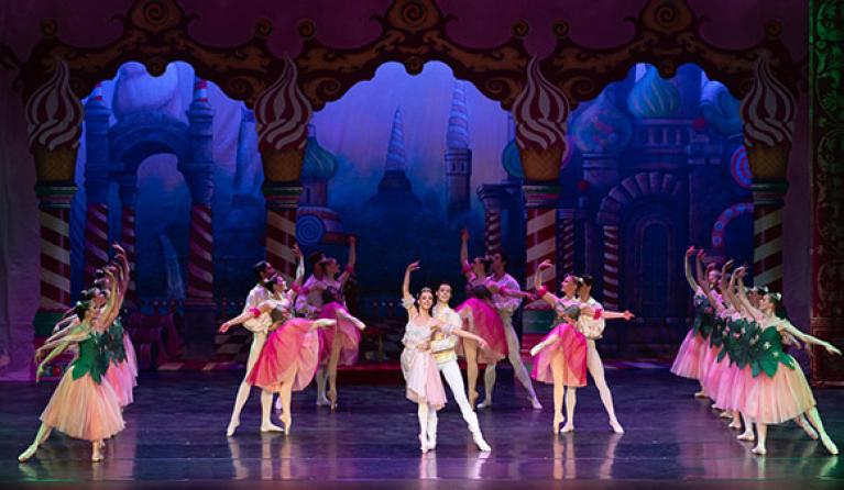 Dancers on stage to promote the Victorian State Ballet The Nutcracker