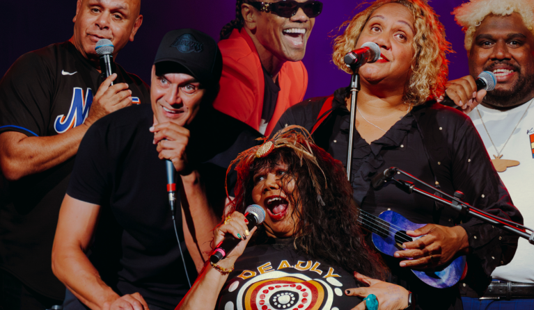 Headshots of six Indigenous comedians promoting their tour