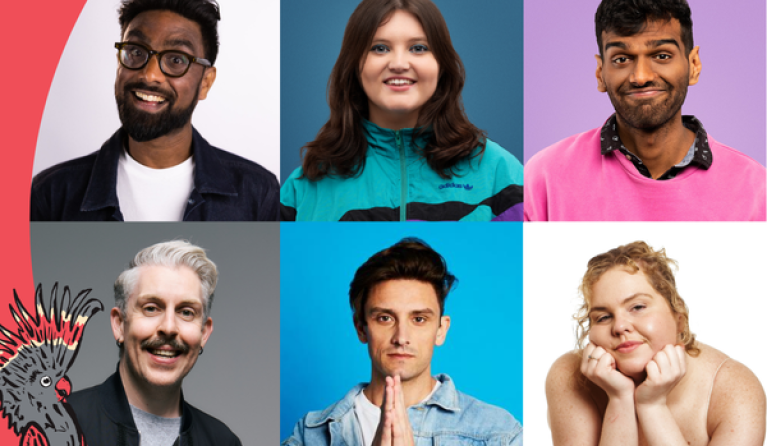 Headshots of six people - Melbourne International Comedy Festival Lineup Photos
