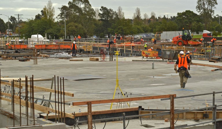 Concrete pouring of the slabs continues