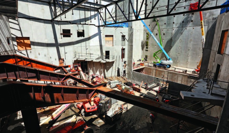 The theatre auditorium is taking shape