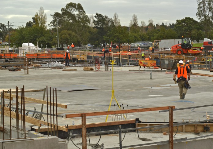 Concrete pouring of the slabs continues