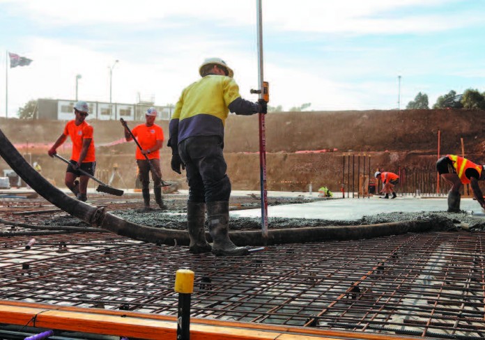 Action from the site: day two of the first concrete pour.