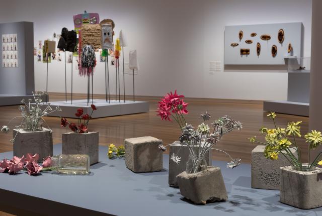installation view: 'Beautiful Tensions: Gray Street Workshop Celebrates Forty Years', Bunjil Place Gallery, 2026 featuring Jess Dare ‘Traces of Forever’ 2024. Photo: Christian Capurro
