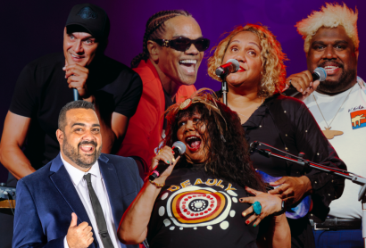 Headshots of six Indigenous comedians promoting their tour